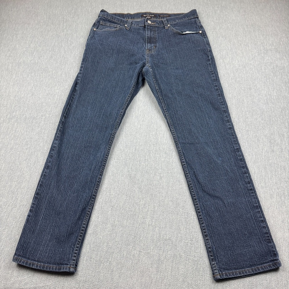 Michael Kors Jeans Mens 32x30 Blue Denim Grant Classic Fit Straight Dark Wash